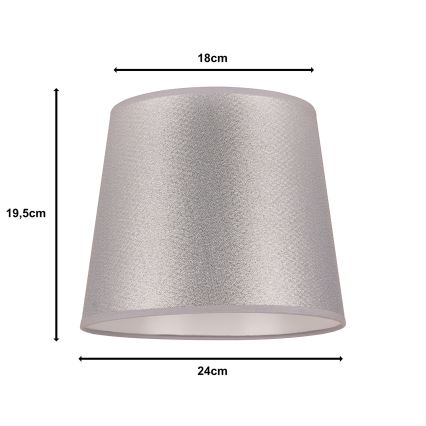 Duolla - Tienidlo k stolnej lampe CLASSIC M E27 pr. 24 cm strieborná