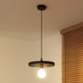 Duolla - Závesné svietidlo IRONLINE na lanku 1xE27/15W/230V, Ø 30 cm, čierna/medená