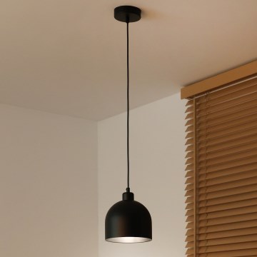 Duolla - Závesné svietidlo na lanku IRONLINE 1xE27/15W/230V priemer 17 cm čierna