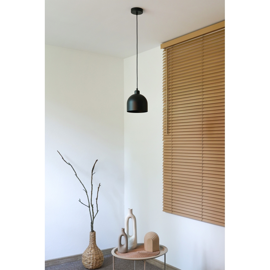 Duolla - Závesné svietidlo na lanku IRONLINE 1xE27/15W/230V priemer 17 cm čierna