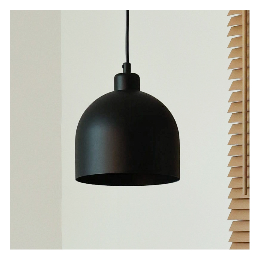 Duolla - Závesné svietidlo na lanku IRONLINE 1xE27/15W/230V priemer 17 cm čierna