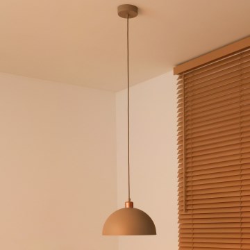 Duolla - Závesný luster na lanku IRONLINE 1xE27/15W/230V priemer 27 cm béžový/medený