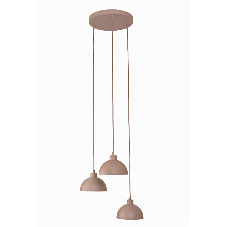 Duolla - Závesný luster na lanku IRONLINE 3xE27/15W/230V béžový