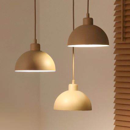 Duolla - Závesný luster na lanku IRONLINE 3xE27/15W/230V béžový