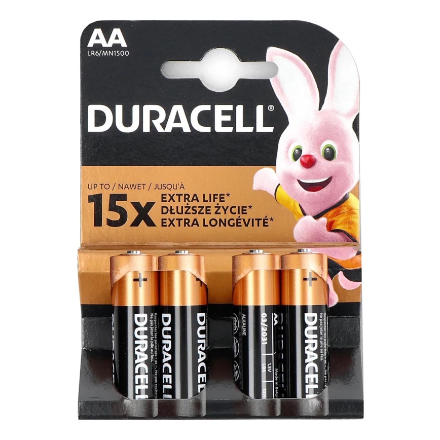 Duracell - 4 ks Alkalická batéria Basic LR06/AA 1,5V 2650 mAh