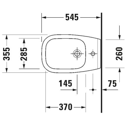 Duravit 22571500002 - Závesný bidet D-CODE keramika/lesklá biela