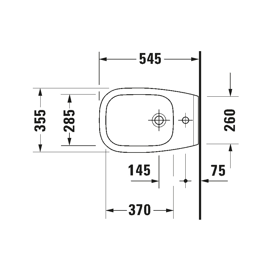 Duravit 22571500002 - Závesný bidet D-CODE keramika/lesklá biela