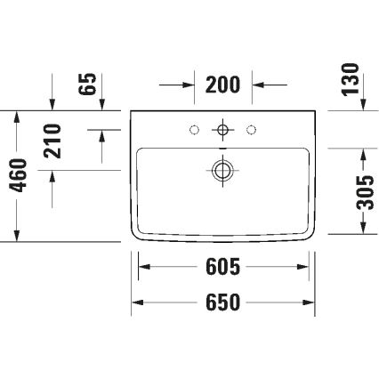 Duravit 23756500002 - Závesné umývadlo D-NEO 65x46 cm keramika/lesklá biela