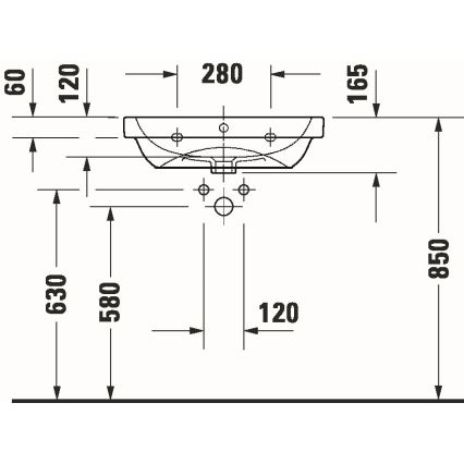 Duravit 23986000002 - Závesné umývadlo D-CODE 60x46 cm keramika/lesklá biela