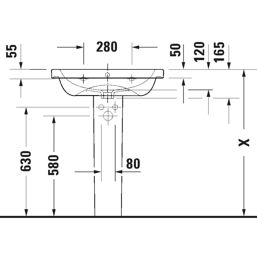 Duravit 23996500002 - Závesné umývadlo D-CODE 65x48 cm keramika/lesklá biela