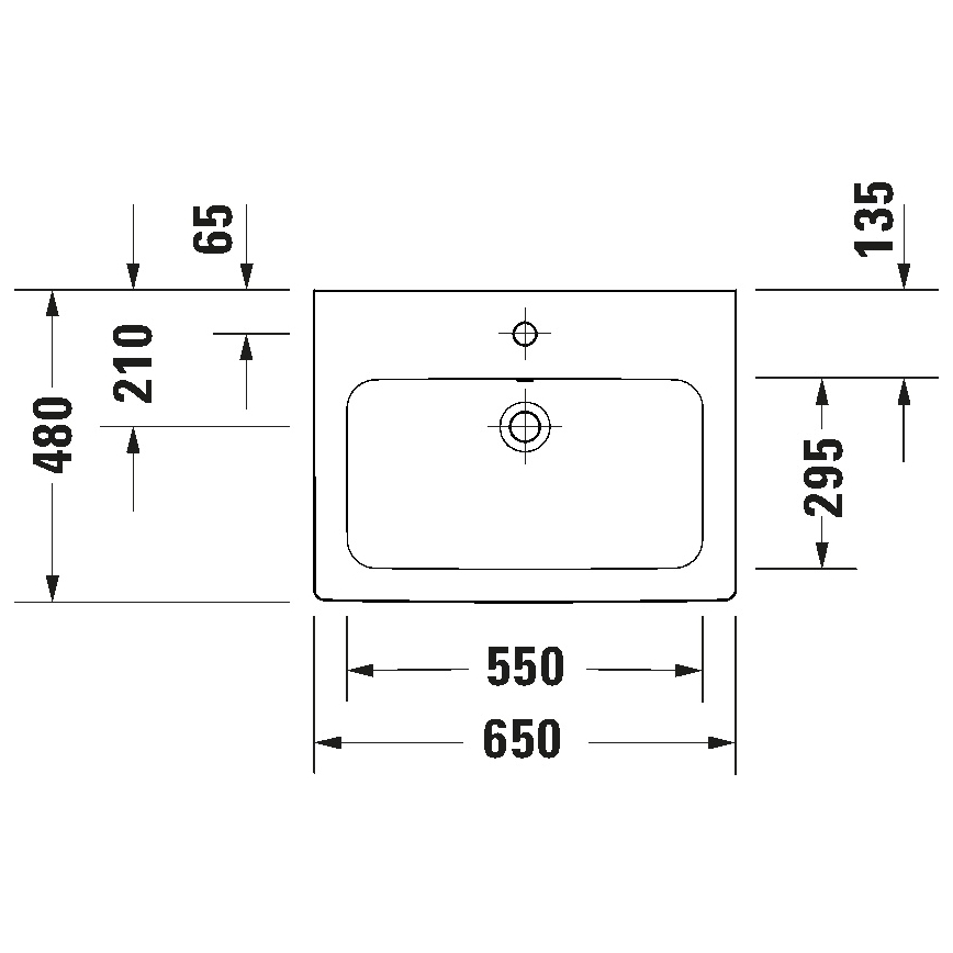 Duravit 23996500002 - Závesné umývadlo D-CODE 65x48 cm keramika/lesklá biela