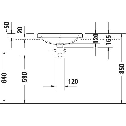 Duravit 24025500002 - Závesné umývadlo D-CODE 55x44 cm keramika/lesklá biela