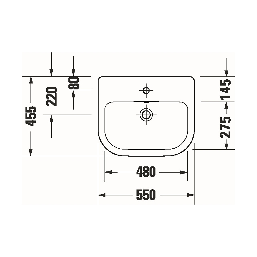 Duravit 24035500002 - Zapustené umývadlo D-CODE 55x45,5 cm keramika/lesklá biela