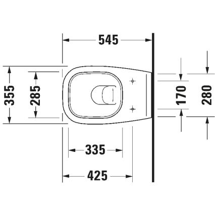Duravit 25350900002 - Závesné WC D-CODE, keramika, lesklá biela