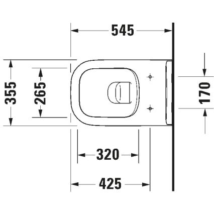Duravit 25700920002 - Závesné bezokrajové WC D-CODE, keramika / lesklá biela