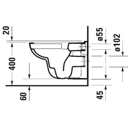 Duravit 25700920002 - Závesné bezokrajové WC D-CODE, keramika / lesklá biela