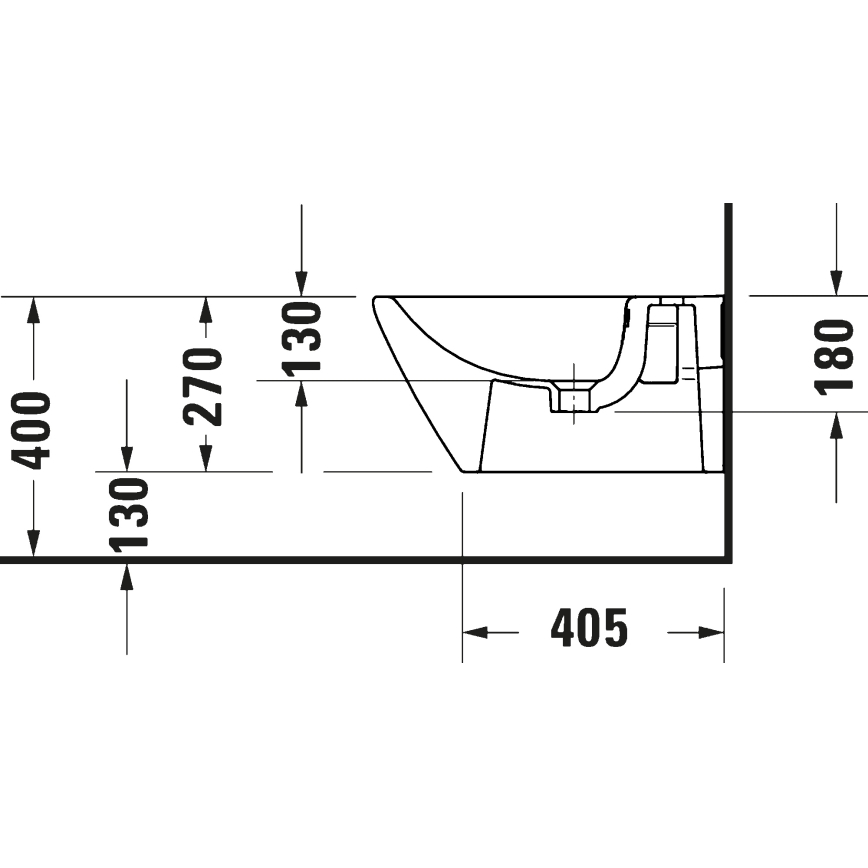 Duravit 27271500002 - Závesný bidet D-CODE keramika/lesklá biela