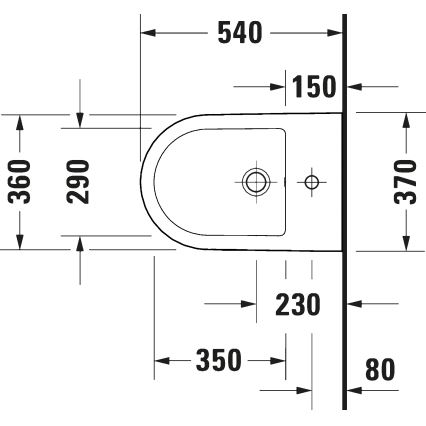 Duravit 27271500002 - Závesný bidet D-CODE keramika/lesklá biela