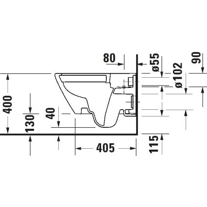 Duravit 29030900212 - Závesné WC Rimless D-CODE keramika/lesklá biela