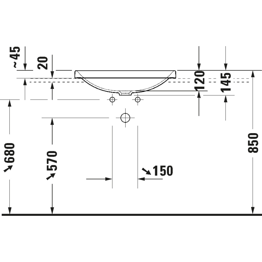 Duravit 358600079 - Zapustené umývadlo D-NEO 60x44 cm keramika/lesklá biela