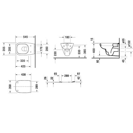 Duravit 45350900A1 - Závesné WC so sedátkom SoftClose D-CODE keramika/lesklá biela