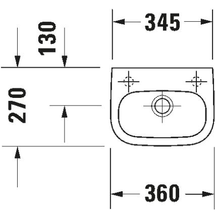 Duravit 7053600082 - Závesné umývadlo D-CODE 36x27 cm keramika/lesklá biela