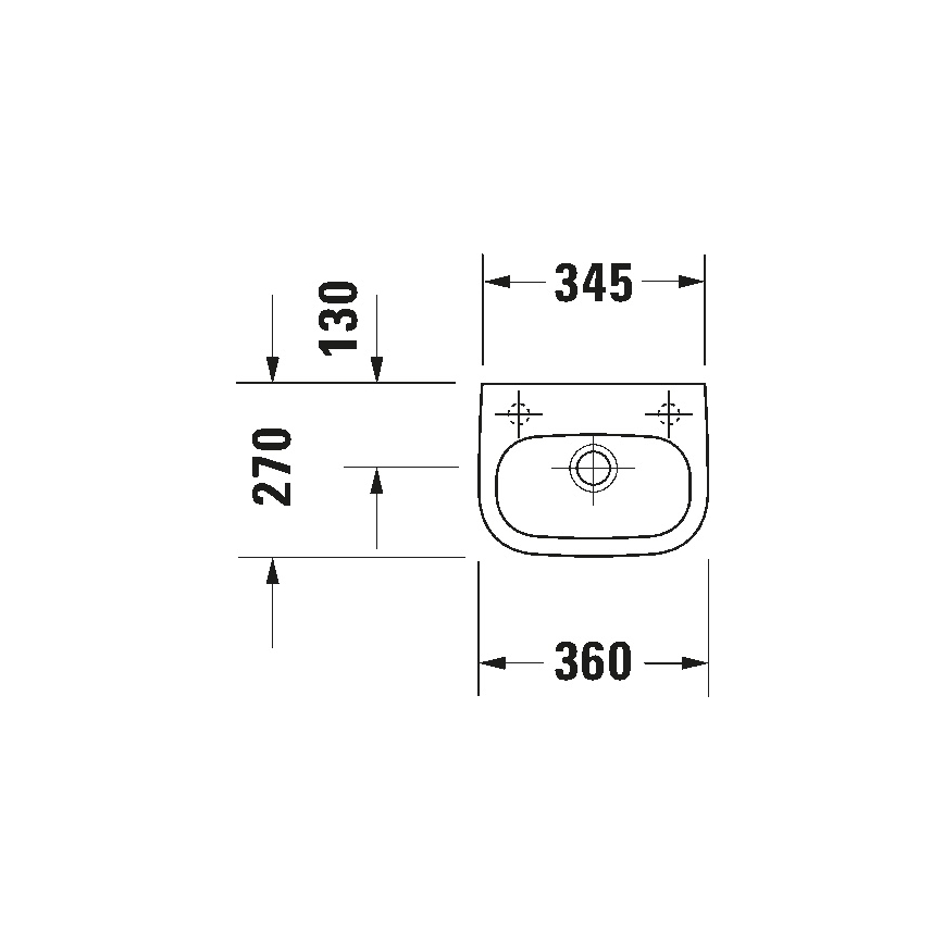 Duravit 7053600082 - Závesné umývadlo D-CODE 36x27 cm keramika/lesklá biela