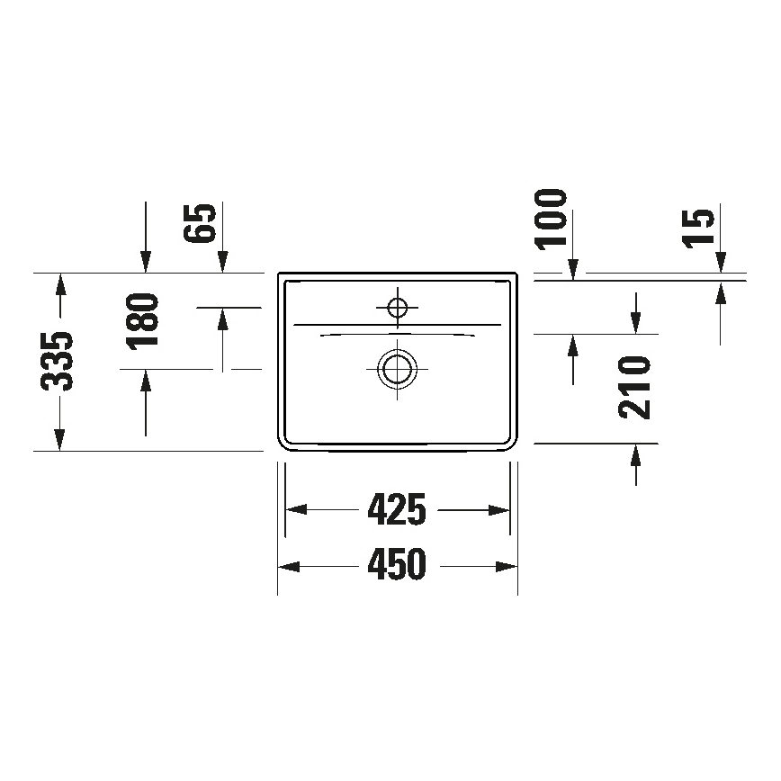 Duravit 738450041 - Závesné umývadlo D-NEO 45x33,5 cm keramika/lesklá biela