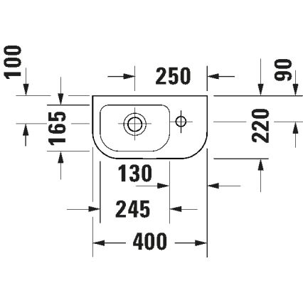 Duravit 7494000412 - Závesné umývadlo D-CODE 40x22 cm keramika/lesklá biela