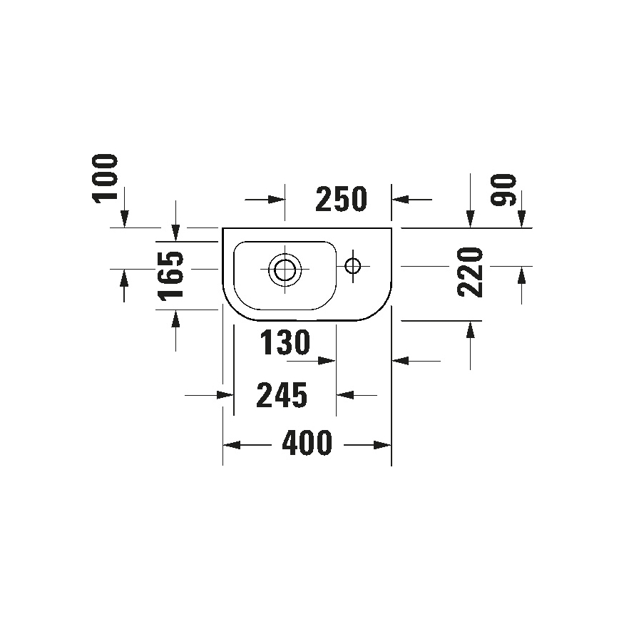 Duravit 7494000412 - Závesné umývadlo D-CODE 40x22 cm keramika/lesklá biela
