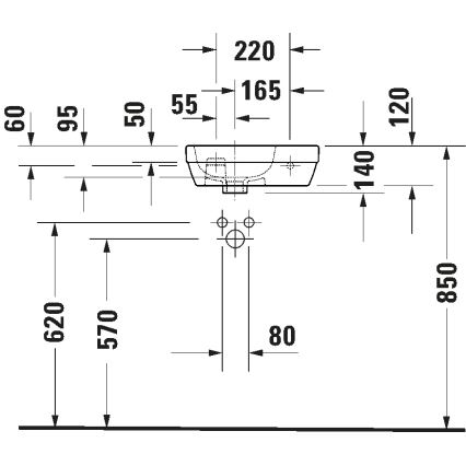 Duravit 7494000412 - Závesné umývadlo D-CODE 40x22 cm keramika/lesklá biela