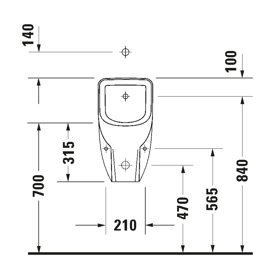 Duravit 828300000 - Pisoár Rimless D-CODE, horný prívod, zadný odpad, keramika, lesklá biela