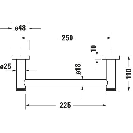 Duravit 99144600 - Úchyt na vaňu D-CODE 28,4 cm matná čierna