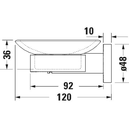 Duravit 99181000 - Nástenný držiak na mydlo D-CODE, pravý, lesklý chróm