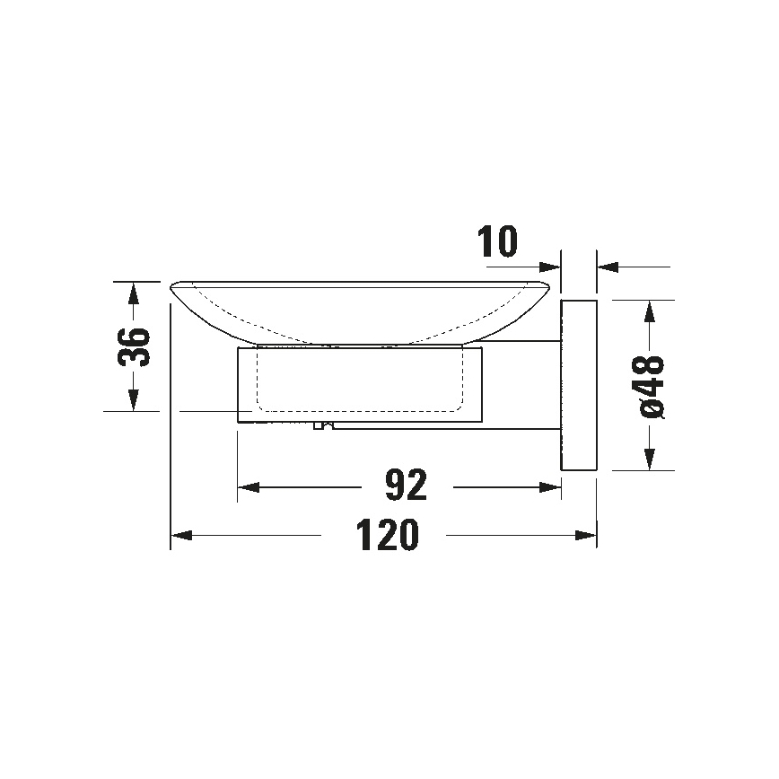 Duravit 99181000 - Nástenný držiak na mydlo D-CODE, pravý, lesklý chróm
