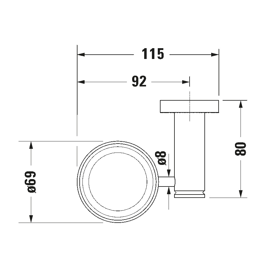 Duravit 99191000 - Nástenný držiak na zubné kefky D-CODE ľavý, lesklý chróm