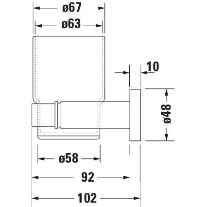 Duravit 99191000 - Nástenný držiak na zubné kefky D-CODE ľavý, lesklý chróm