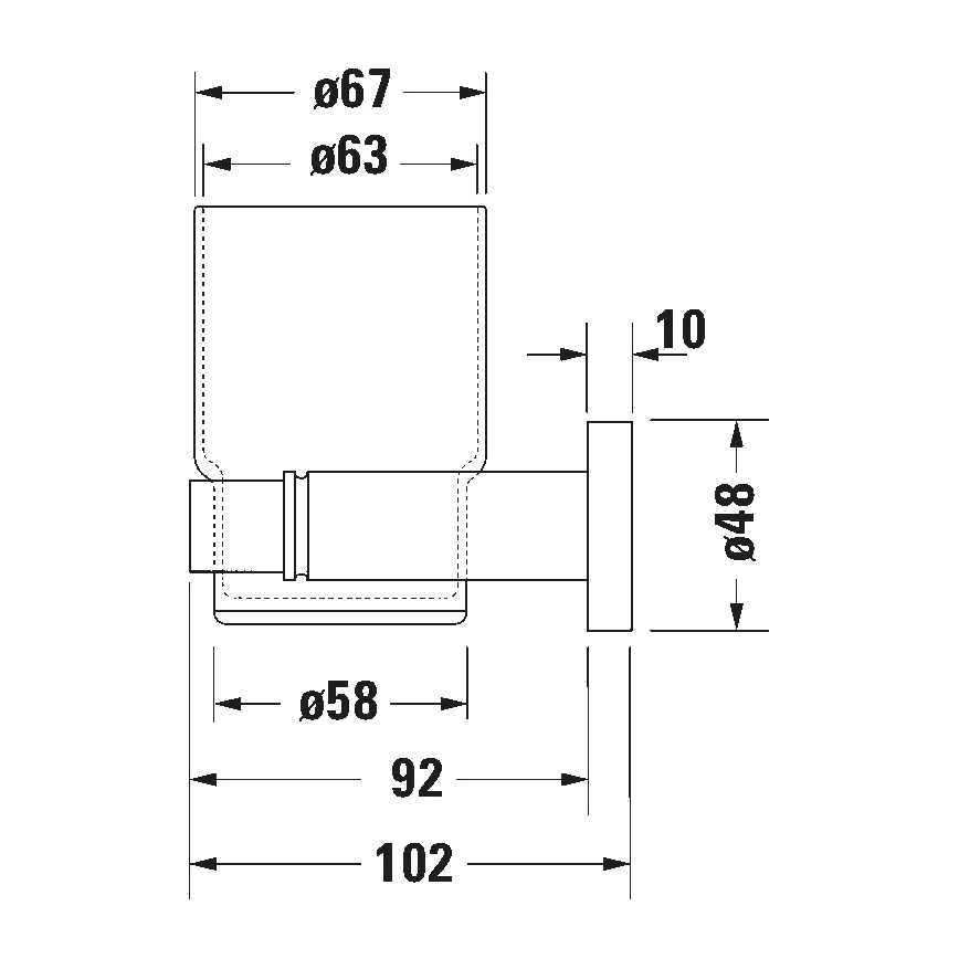 Duravit 99191000 - Nástenný držiak na zubné kefky D-CODE ľavý, lesklý chróm