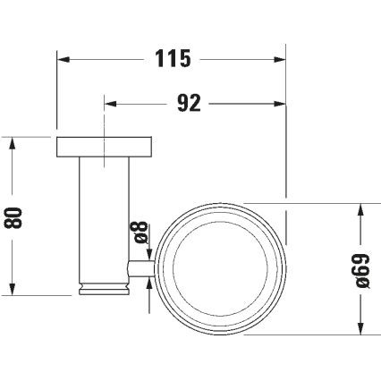Duravit 99201000 - Nástenný držiak na zubné kefky D-CODE pravý lesklý chróm