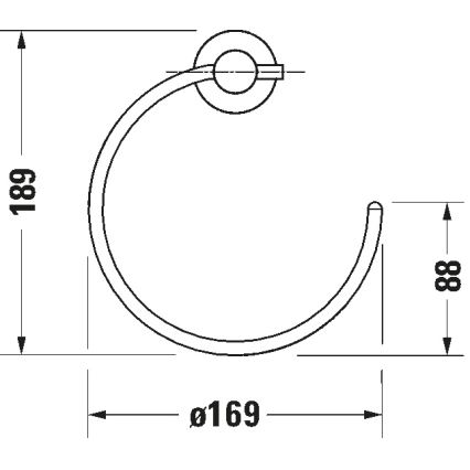 Duravit 99214600 - Nástenný vešiak na uteráky D-CODE matná čierna