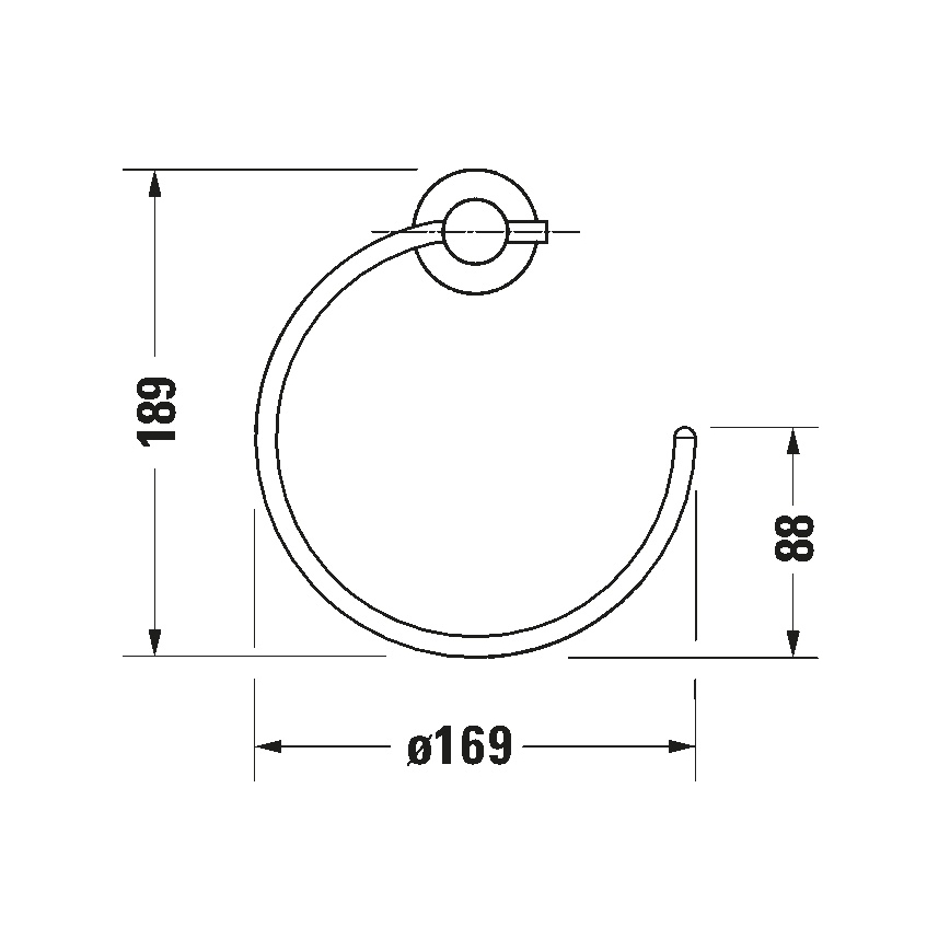 Duravit 99214600 - Nástenný vešiak na uteráky D-CODE matná čierna