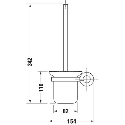 Duravit 99271000 - Nástenná WC kefa D-CODE lesklý chróm