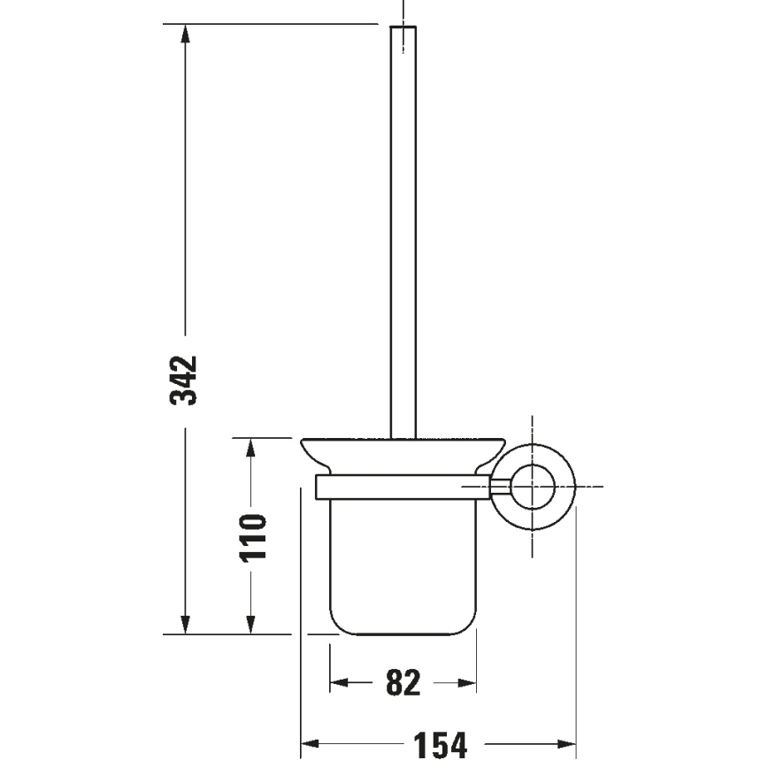 Duravit 99271000 - Nástenná WC kefa D-CODE lesklý chróm