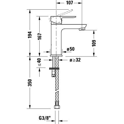 Duravit DC1023002046 - Umývadlová batéria D-CODE matná čierna