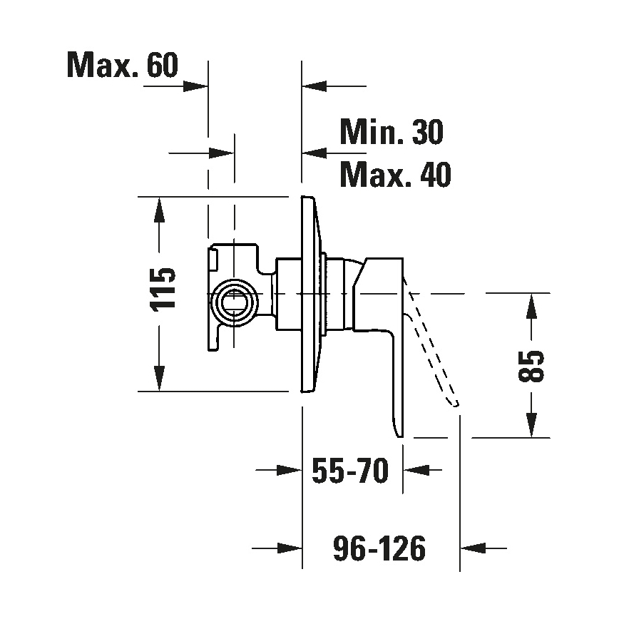 Duravit DC4210007046 - Podomietková sprchová batéria D-CODE matná čierna