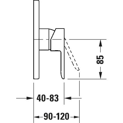 Duravit DC4210010010 - Sprchová batéria pre podomietkovú inštaláciu D-CODE, lesklý chróm