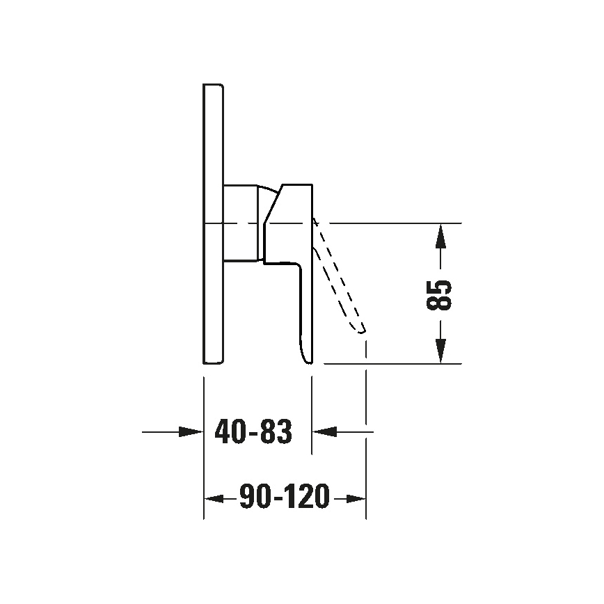 Duravit DC4210010010 - Sprchová batéria pre podomietkovú inštaláciu D-CODE, lesklý chróm