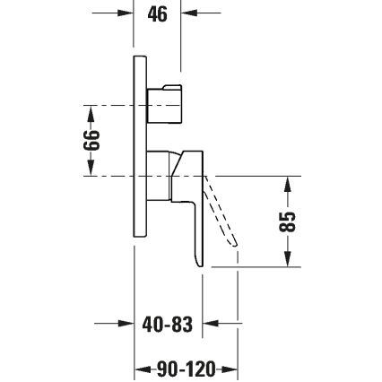 Duravit DC5210012010 - Vaňová batéria pre podomietkovú inštaláciu D-CODE lesklý chróm