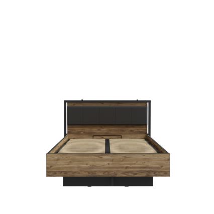Dvojlôžková posteľ s úložným priestorom OREN 140x200 cm hnedá/čierna
