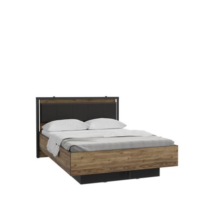 Dvojlôžková posteľ s úložným priestorom OREN 140x200 cm hnedá/čierna